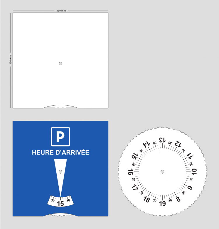 Disque de stationnement personnalisé - Disque bleu avec logo